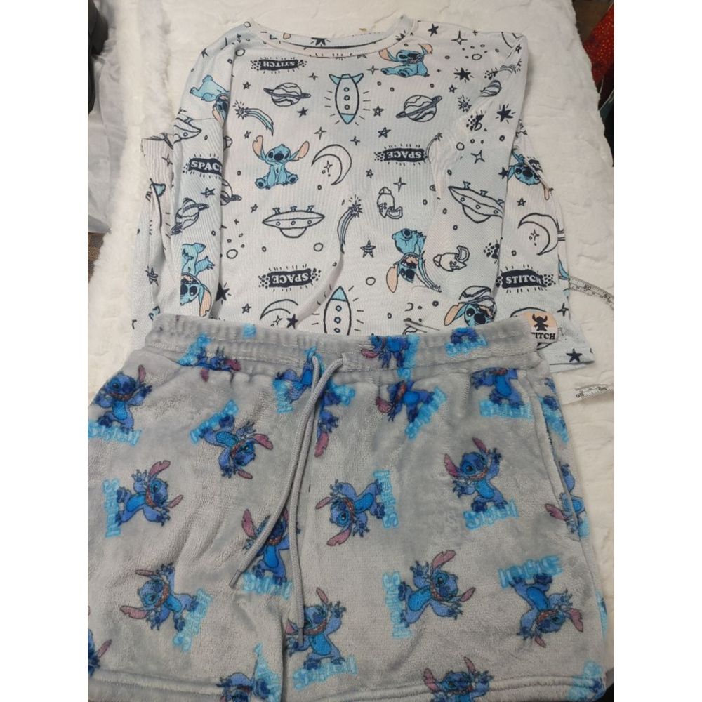 Women's Disney Lilo & Stitch Pajama Set XL White Gray